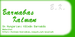 barnabas kalman business card